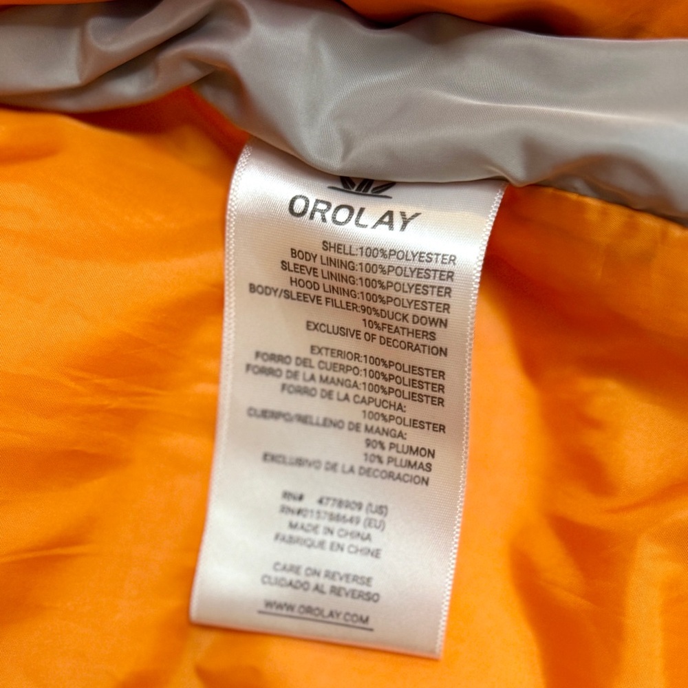 Orolay Gray Down Puffer Coat Small | Sherpa Hood 6 Pocket Side Zip Winter Jacket - Picture 10 of 14